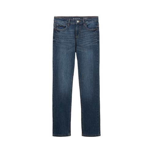 TOM TAILOR Damen Alexa Straight Jeans, blau, Uni, Gr. 34/32