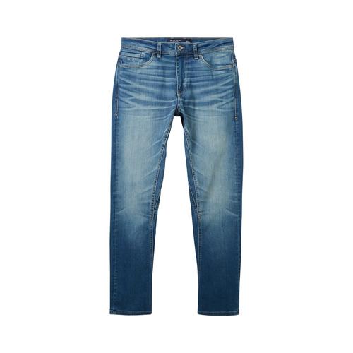 TOM TAILOR Herren Regular Tapered Jeans mit recycelter Baumwolle, blau, Uni, Gr. 32/34