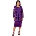 Masseys Cutout Dress and Jacket Suit (Size 1X) Purple, Polyester