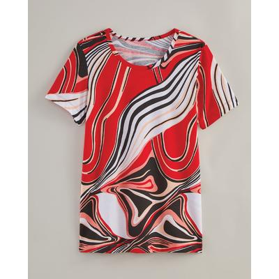 Blair Women's Haband Swirl Print Tee - Red - 3XL