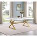 Best Quality Furniture D440-3 Dining Table with Smooth White Lacquer Wood Top Dining Table