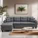 Minimalist Modern Convertible Corner Sectional Sofa With Footrest,With Armrest Storage And Right Chaise Longue,4 Seat