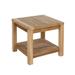 RRI Goods Teak Wood Side Table with Storage, Indoor and Outdoor Wooden End Table Deck, Porch, Balcony Backyard - 18"W
