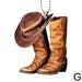 pulunto Cowboy Boots Hanging Ornament for Christmas Tree Flat Arcylic Cowboy Boots and Hat Car Rearview Mirror Accessories Xmas Decor (Single-Sides) S7J6