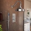 Randolph Morris Tranquil Rainfall Thermostatic Shower Set with Round Showerhead, Sqaure Handshower, and Square Handles - Chrome RMAS-2TSQ-RRHGN-HSW-C