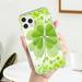 For Samsung M590 Case Green Shamrock Pattern Cell Phone Case Clear Soft TPU Cell Phone Case for Girls Kids Women Phone Cases