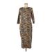 G.I.L.I. Casual Dress: Brown Leopard Print Dresses - Women's Size Medium