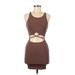 Sky To Moon Casual Dress - Bodycon: Brown Tortoise Dresses - Women's Size Medium