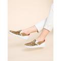 White Stuff Primrose Leather Print Slip On In Tan Pr