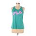 FILA Active Tank Top: Teal Print Activewear - Women's Size Small