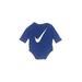 Nike Long Sleeve Onesie: Blue Print Bottoms - Size 0-3 Month