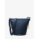 Michael Kors Townsend Medium Pebbled Leather Messenger Bag Blue One Size