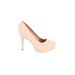 Mix No. 6 Heels: Slip-on Stiletto Cocktail Party Tan Solid Shoes - Women's Size 10 - Almond Toe