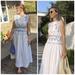 Zara Dresses | Bloggers Favorite Zara Embroidered Midi Dress Size M | Color: Blue/White | Size: M