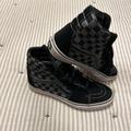 Vans Shoes | Black Checkered Suede Vans High Tops | Color: Black/Red | Size: 8