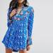 Free People Dresses | Free People Wildflower Fields Printed Tunic Dress In Sky Blue, Medium | Color: Blue | Size: M