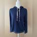 J. Crew Tops | J. Crew Hoodie Blue Sweatshirt Women's Size Small Rainbow Stitching Pullover Nwt | Color: Blue | Size: S