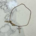 Brandy Melville Jewelry | Brandy Melville Gold And Diamond Cross Bracelet | Color: Gold/Silver | Size: Os