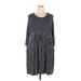 Suzanne Betro Casual Dress - Midi: Blue Stripes Dresses - Women's Size 3X