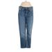 Silver Jeans Co. Jeans - High Rise Straight Leg Boyfriend: Blue Bottoms - Women's Size 26 - Sandwash