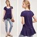 Anthropologie Tops | Anthropologie Postmark Shirt Dark Purple/Plum West End Peplum Top New Xs | Color: Purple | Size: Xs