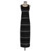 Mossimo Supply Co. Casual Dress - Sheath Scoop Neck Sleeveless: Black Stripes Dresses - Women's Size Small