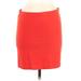 H&M Casual Skirt: Red Solid Bottoms - Women's Size Medium