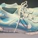 Nike Shoes | Nike Free 5.0 Flyknit Blue Athletic Running Shoes Womens Size 9.5 | Color: Blue/White | Size: 9.5