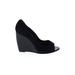 Pierre Hardy Wedges: Black Solid Shoes - Women's Size 40 - Peep Toe