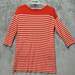 J. Crew Dresses | J. Crew Black Label Shift Dress Stripes Womens Medium Orange Cotton | Color: Orange/White | Size: M