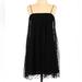 Zara Dresses | Black Mesh Zara Babydoll Spaghetti Strap Square Neck Dress Lbd | Color: Black | Size: S