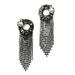 Anthropologie Jewelry | Anthropologie Deepa Gurnani Mavis Earrings Crystal Chadenliers Bling Prom Pagean | Color: Black/Silver | Size: Os