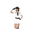 Jayden Ladies Seductive Saucy Role Play Erotic Sensuality Fetish White Pretend Airline Captain Pilot Mile High Fancy Dress Halloween Cosplay Costume Size One UK 6-8