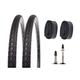 P4B Complete Tyre Set = 2x 45-622 (28 x 1.75) Tyres with Puncture Protection + Reflective Strips 2 x Tubes 28 Inches SV 40 mm Mould-Heated
