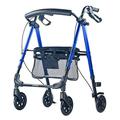 Wheelchair Walker, Rollator Walking Frame Auxiliary Walker Folding Shopping Cart Light Four-Wheeled Trolley Non-Slip Walking Stick with Hospital