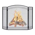 VVHUDA Fireplace Screen Black, 3/4 Panel Protectors For Fire Pit Gas Wood Burning Fireplaces, Indoor Outdoor Open Fire Fender For Child Pet Safe (Color : 3 Panel#A) (3 Pan small gift