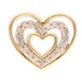 Jollys Jewellers Women's 9Carat Yellow Gold 0.10ct Diamond Heart Pendant (15x13mm)