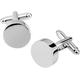 Men's Shirt Cufflinks Round Stainless Steel Cufflink for Men Groom Shirt Suit Wedding Cuff Links