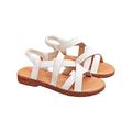 Zyerern Women's Flat Walking Sandals Dress Shoes Outdoor Beach Open Toe T Bar Sling Back Elastic Strappy Sandals,JH1187,7.5,Beige