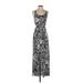 Ann Taylor LOFT Casual Dress - Maxi: Silver Print Dresses - Women's Size X-Small