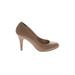 Fergalicious Heels: Pumps Stilleto Minimalist Brown Solid Shoes - Women's Size 6 - Round Toe