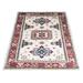 White Rectangle 3' x 5' Area Rug - Bungalow Rose Cream Red & Wool Handmade Oriental Area Rug, Hand Knotted, Rectangle Shape Silk/Wool | Wayfair