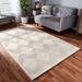 White 96.1 x 60 x 0.2 in Area Rug - Rosdorf Park Mattapan Geometric Handmade Tufted Wool Ivory Area Rug Wool | 96.1 H x 60 W x 0.2 D in | Wayfair