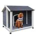 Tucker Murphy Pet™ Dushka Dark Gray Wood Dog House Wood House in Brown/Gray | 32.5 H x 39.38 W x 35.83 D in | Wayfair