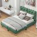 Darby Home Co Addah Upholstered Platform Bed Faux leather in Green | 38.2 H x 55.9 W x 76.8 D in | Wayfair 03D5484105DD4165B7E6A998FD94CB66