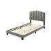 Mercer41 Lepore Upholstered Slat Bed Upholstered in Gray | 45 H x 43.5 W x 78.54 D in | Wayfair 6D36A788F7984F909CF257F7BD3D3B05