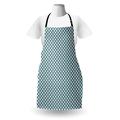 East Urban Home Art Nouveau Apron Unisex, Retro Curves Tile, Adult Size, Teal & White, Polyester | Wayfair 05ECFB2129054CAC909B33ED5D508105