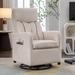 Rocking Chair - Latitude Run® Swivel Accent Chairs, Armchairs Spinning Chair, Linen Fabric Swivel Rocking Chair Gilder Chair Linen | Wayfair