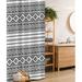 East Urban Home 29108_Ambesonne Stall Shower Curtain Oriental Tribal Moroccan Charcoal Grey Polyester in White | 72 H x 36 W in | Wayfair