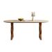 Orren Ellis French retro solid wood rock board table small family dining table Wood in Brown | 29.52 H x 78.74 W x 35.43 D in | Wayfair